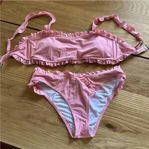 Pink Lily Ruffled Pink Bikini